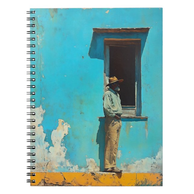 Man in the Shade - A Rustic Cuban Scene Notebook (Front)