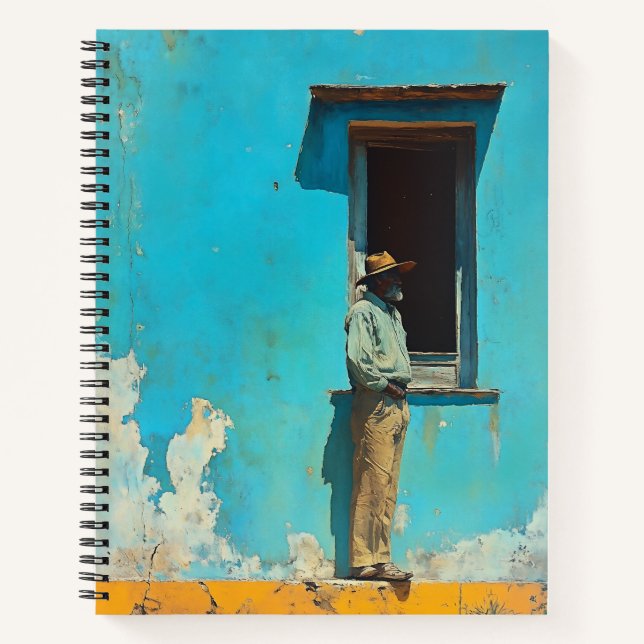 Man in the Shade - A Rustic Cuban Scene Notebook (Front)