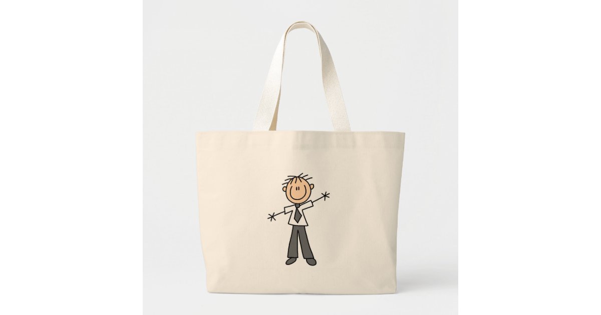 Man In Tie Stick Figure Bag Zazzle