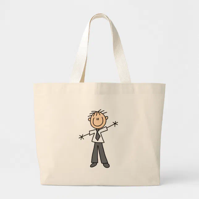 Man In Tie Stick Figure Bag Zazzle