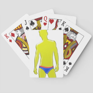 Man in Underwear Poker Cards