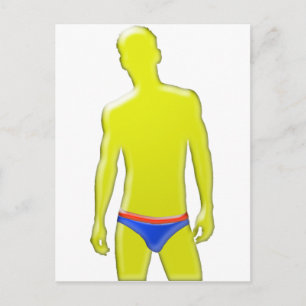Man in Underwear Postcard