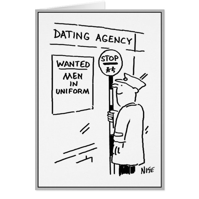 Man in uniform looking for a date. cards (Front)