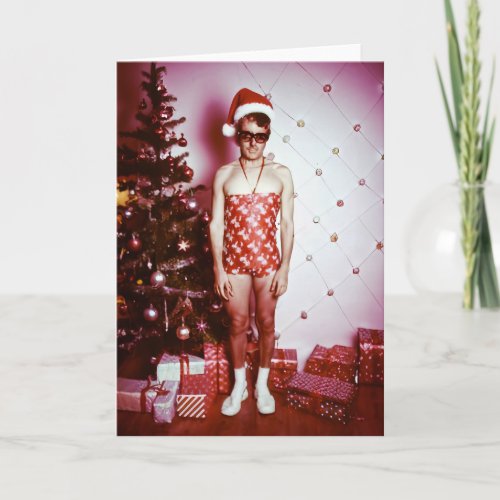 Man in Xmas Pants Card