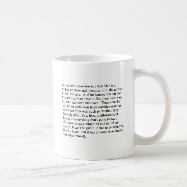 Man is a feeling creature mug (Right)