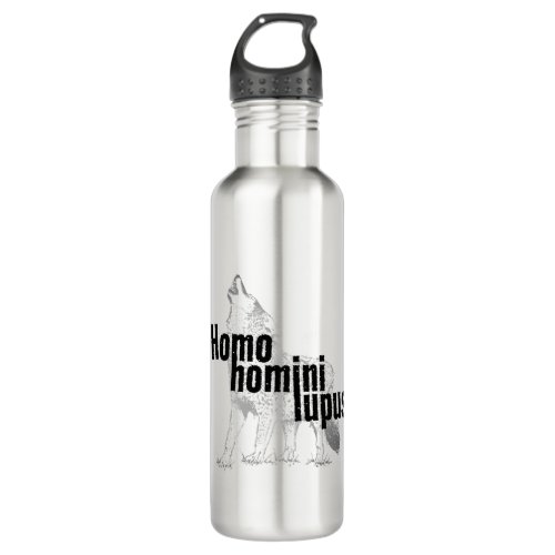 Man is a Wolf to Man Wolves Homo homini lupus Stainless Steel Water Bottle