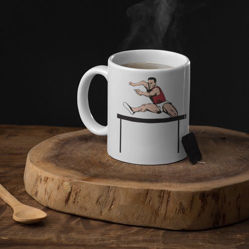 Man Jumping Hurdles Athletics Coffee Mug