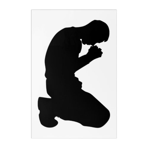 MAN KNEELING IN PRAYER ACRYLIC PRINT