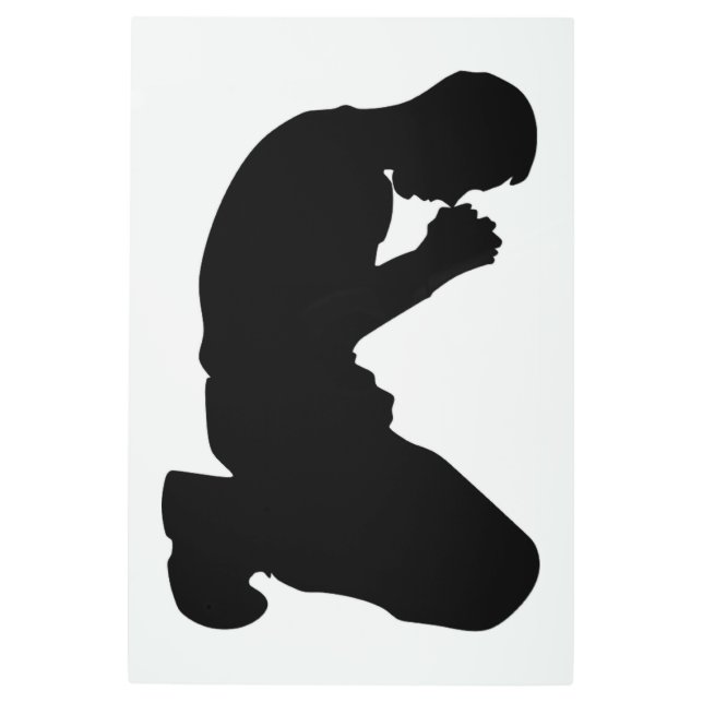 MAN KNEELING IN PRAYER METAL PRINT (Front)