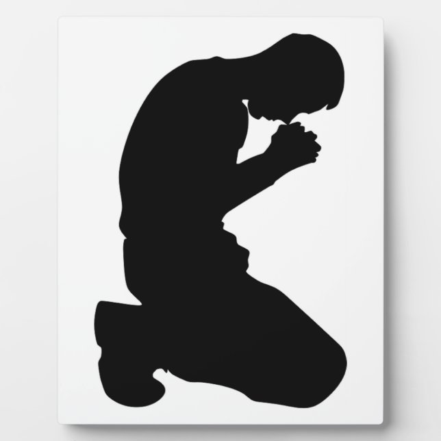 MAN KNEELING IN PRAYER PLAQUE (Front)