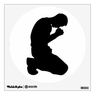 MAN KNEELING IN PRAYER WALL DECAL