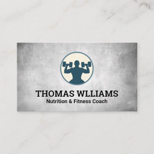 Man Lifting Weights Business Card