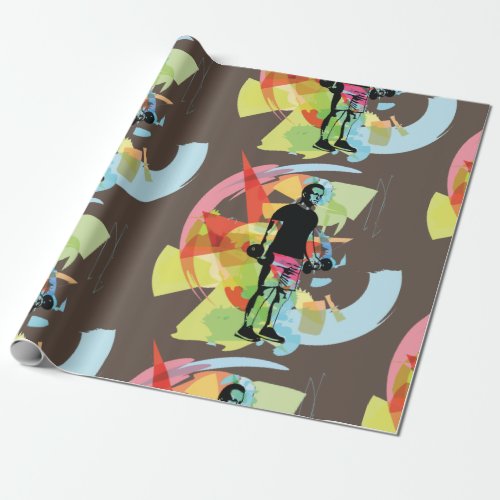 Man Lifting Weights Wrapping Paper