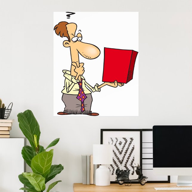 Man Looking At A Box Poster (Creator Uploaded)