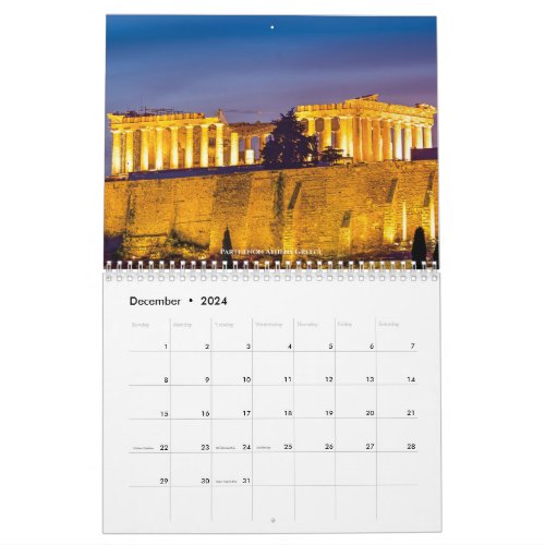 Man_Made Wonders of the Ancient World 2024  Calendar
