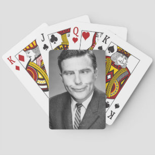 Man Making Face Poker Cards