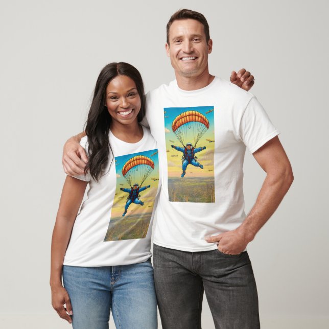 MAN_MANUAL TRENDING PARACHUTE PRINTED T-SHIRT  (Unisex)