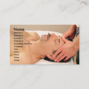 Man Massaging Male Face Business Card
