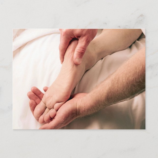 Man Massaging Male Foot Postcard (Front)