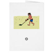 Man Metal Detecting Beach Cards (Back)