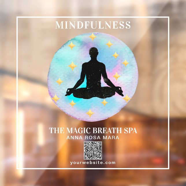 ** Man Mindfulness Reiki Yoga Meditation Window Cl Cling (Sheet 2)