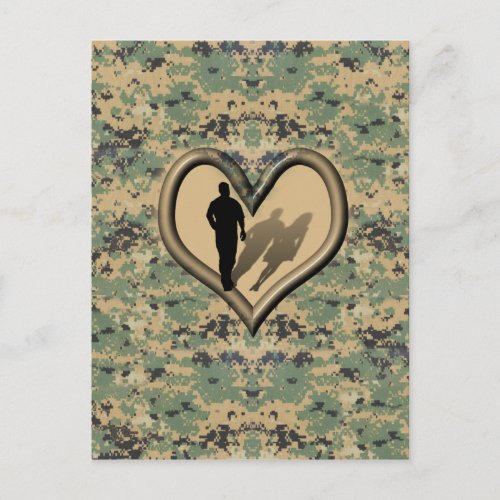 Man Missing Woman Camouflage Postcard