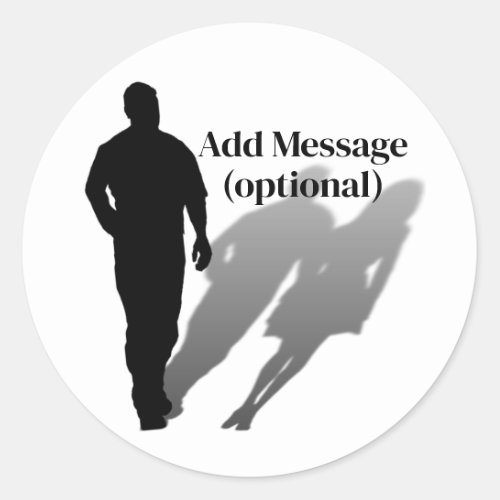 Man Missing Woman Silhouette Classic Round Sticker