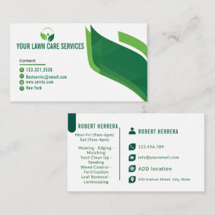 Man Mowing Grass Yarn Care Gardening Landscaping  Business Card