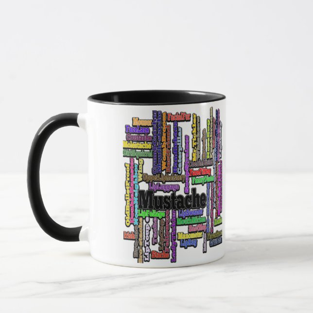 Man Mug Funny Text Moustache Mustache Caterpillar (Left)