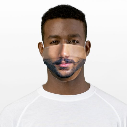 Man Mustache and Beard Adult Cloth Face Mask (Worn)