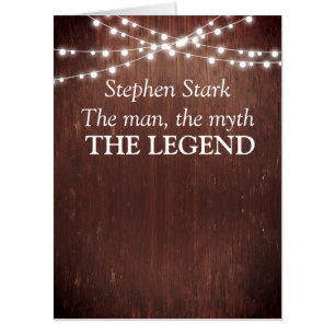 Man Myth Legend Birthday Wood Lights Card