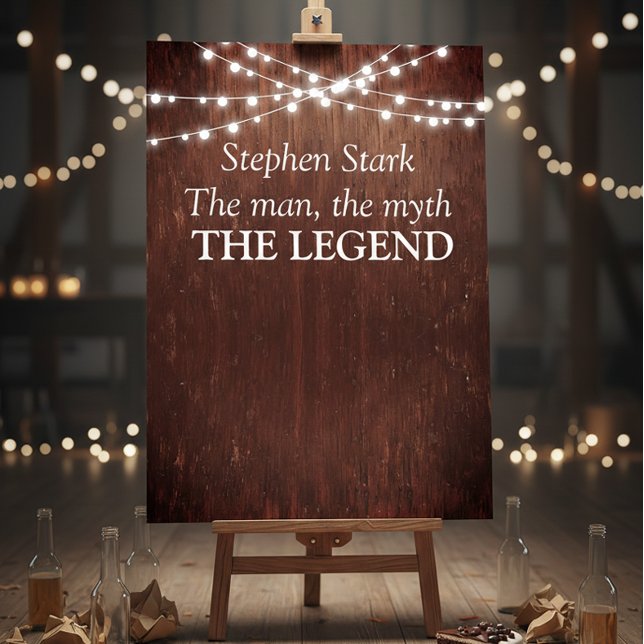 Man Myth Legend Birthday Wood Lights Card (Creator Uploaded)