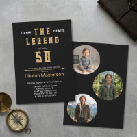 Man Myth Legend Black Gold Stately 50th Photo