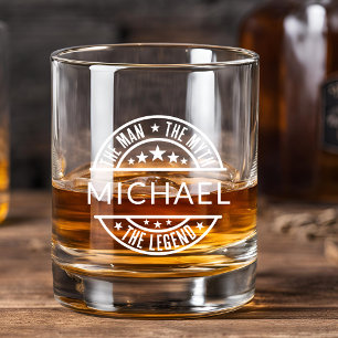 Man Myth Legend Father's Day Custom Name Whiskey Glass