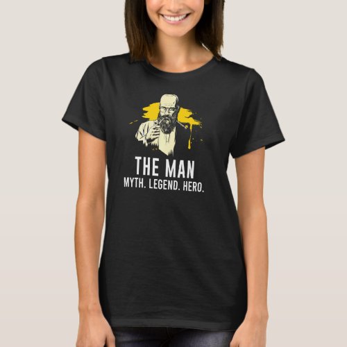 Man Myth Legend Hero Bearded Pipe Smoker Daddy Gra T_Shirt