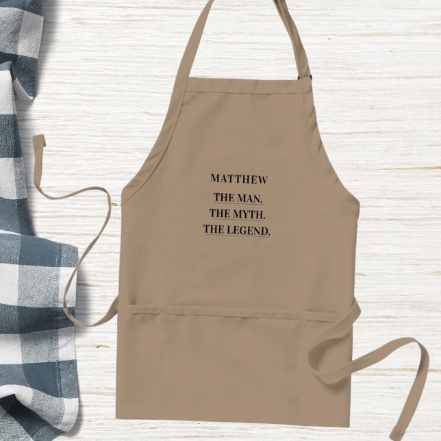Man myth legend name fun adult apron (Creator Uploaded)