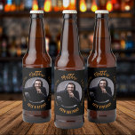 Man myth legend photo black gold birthday party beer bottle label<br><div class="desc">A classic black background.   Text: The Man,  The Myth,  The Legend. Personalize and add his name,  age and photo.</div>