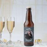 Man myth legend photo charcoal gray birthday party beer bottle label<br><div class="desc">A classic charcoal gray background.   Text: The Man,  The Myth,  The Legend. Personalize and add his name,  age and photo.</div>