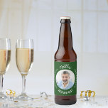 Man myth legend photo emerald green birthday party beer bottle label<br><div class="desc">A emerald green background.   Text: The Man,  The Myth,  The Legend. Personalize and add his name,  age and photo.</div>