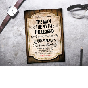 Man Myth Legend Retirement Invitation