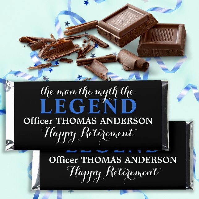 Man Myth Legend Retirement Police Officer Hershey Bar Favors (Creator Uploaded)