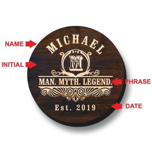 Man Myth Legend Stylish Engraved Birch Wood Art (Design)