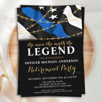 Man Myth Legend Thin Blue Line Police Retirement Invitation