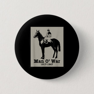 Man O War Vintage Race Horse Button