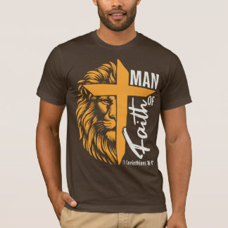 Man Of Faith With Lion And Cross T-Shirt