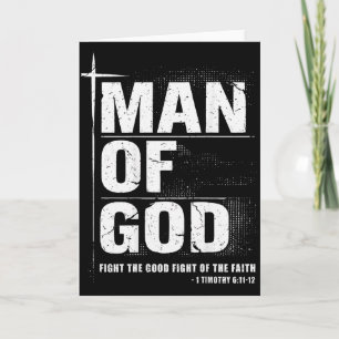Man Of God Christian Dad Bible Verse Timothy 6 11 Card