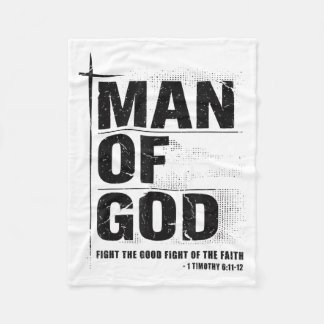 Man Of God Christian Dad Bible Verse Timothy 6 11 Fleece Blanket