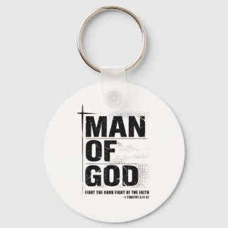 Man Of God Christian Dad Bible Verse Timothy 6 11 Keychain