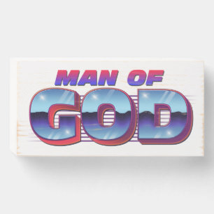 Man of God Christian Superhero Wooden Box Sign