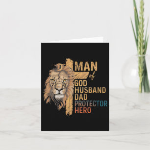 Man Of God Husnd Daddy Protector Hero Lion Father' Card